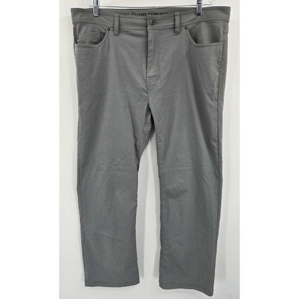 Prana Pants Mens 40x31 Slim Gray Brion Hiking Camping Traveler Gorpcore Outdoors - Picture 1 of 6